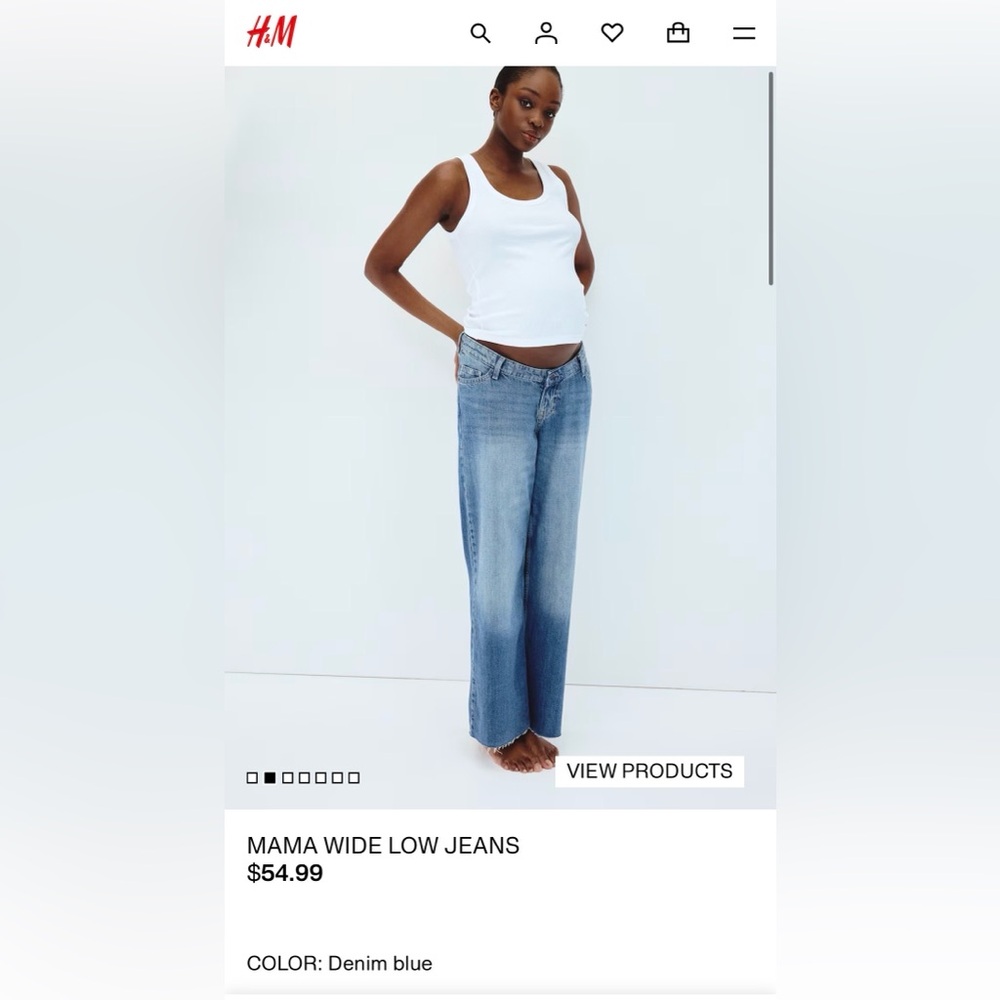 H&M Denim Blue Wide Leg Jeans